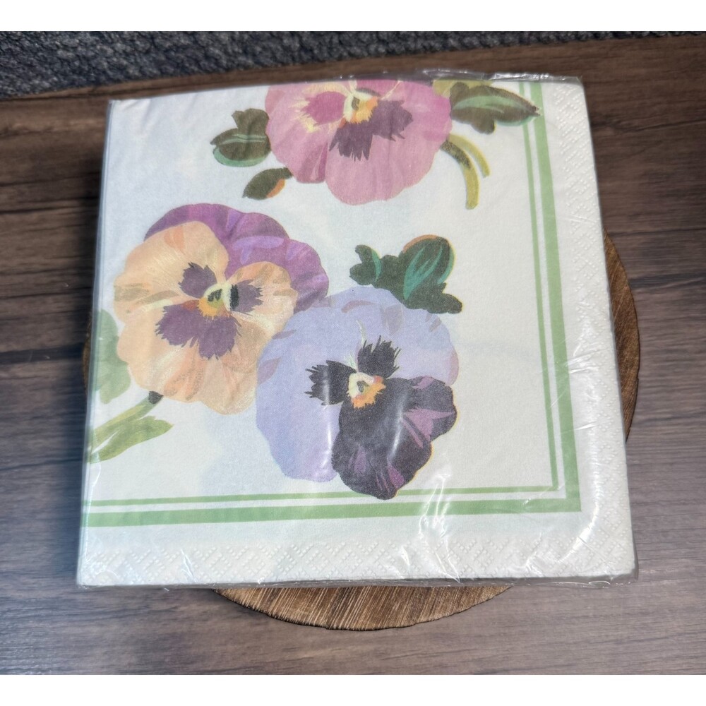 New Vintage Hallmark Cards 16 Pansy Flower Luncheon Napkins